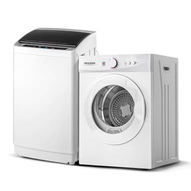 ROVSUN 1.8CuFt Portable Clothes Dryer and 17.8LBS Full-Automatic Washing Machine Set, Compact Laundry Washer and Dryer Combo Set with Stainless Steel Inner Tub, for Apartment, Dorms, Home - Image 1