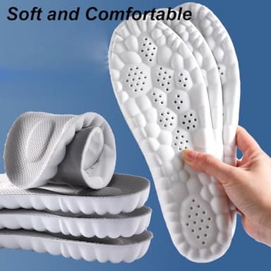 Pickleball Insoles, Insoles Men & Women, 4D Anti-Slip Prevent Foot Odor Providing Shock Absorption and Cushioning Memory Foam Insole (Grey-Green(Buy 1get 2), Men7/Women8.5) - Image 2