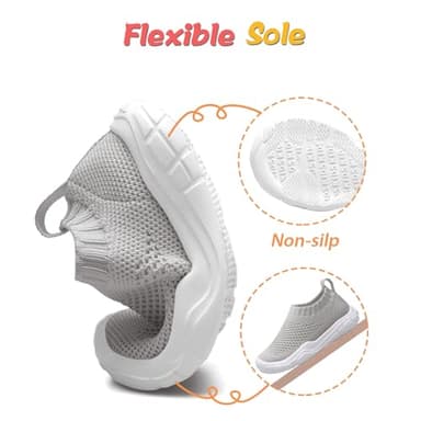 JOINFREE Toddler Shoes Boys Girls Sneakers Non-Slip Walking Shoes for Kids Grey 11 Little Kid - Image 4