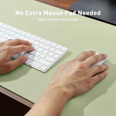 Aothia Leather Desk Pad Protector, Mouse Pad, Office Desk Mat, Non-Slip PU Leather Desk Blotter, Laptop Desk Pad, Waterproof Desk Writing Pad for Office and Home (Grass Green, 36" x 17") - Image 3