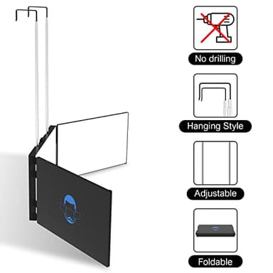 OLIBUY 3 Way Mirror with 10X Magnification, Three Way Mirror for Hair Cutting Shaving and Braiding, Height Adjustable with Two Hold Nails, 360 Viewing Angle, Clear Anti-Fog HD Glass - Image 8