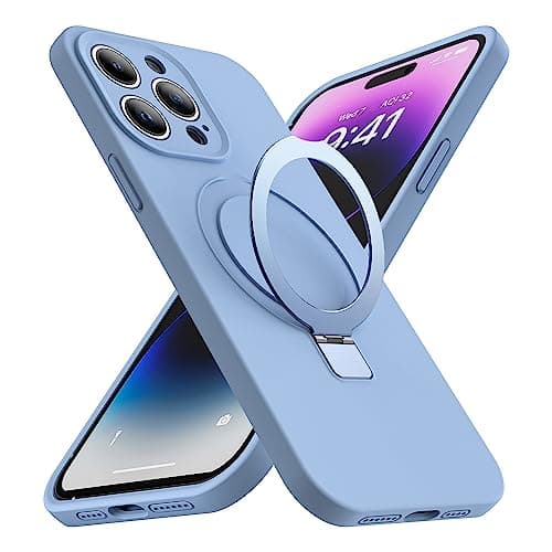 SKYLMW Designed for iPhone 15 Pro Max Case with Magnetic Invisible Stand Compatible with Mag-Safe Military Drop Tested Shockproof Silicone Phone Cases for Women Men 6.7'', Blue - Image 1