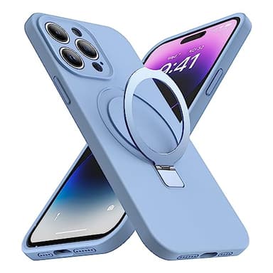 SKYLMW Designed for iPhone 15 Pro Max Case with Magnetic Invisible Stand Compatible with Mag-Safe Military Drop Tested Shockproof Silicone Phone Cases for Women Men 6.7'', Blue - Image 1