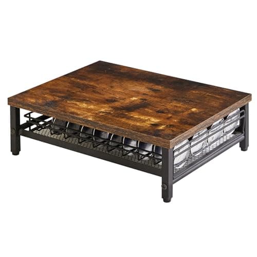 IBUYKE Coffee Pod Drawer Holder,40 Capsule Pods,Compatible for Nespresso Vertuo Pods,Wooden Top and Mesh Shelves,Home Kitchen Counter Coffee Bar Organizer, Rustic Brown,TCJ101H - Image 1