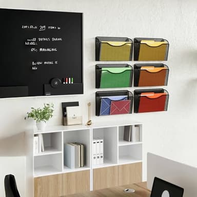 MINDEPOT Wall File Organizer,Hanging Wall Mounted File Folder Binder Holder Mail Organizer for Office,Home and School Supplies - Image 5
