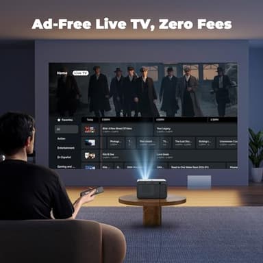 Projector with WiFi and Bluetooth, Mini-Projector: [Netflix-Licensed & AI Auto-Setup System & Live TV & 900ANSI & 600+Apps & Dolby Audio], Lisowod L03Pro 1080P Smart Portable-Outdoor-Movie Projector - Image 2