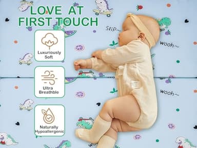VUCWS 2025 Upgraded Pack and Play Mattress 38" x 26" Soft Firm Premium Foam Pack N Play Mattresses Odorless Breathable Comfort Baby Foam Portable Playpen Mattresses (Tri-fold Dinosaur) - Image 7