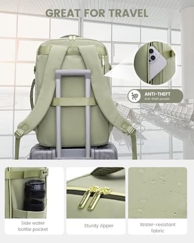 LOVEVOOK Travel Backpack for Women, 40L Carry on Backpack for Airplanes, Large TSA Personal Item Travel Bag fits 17.3" Laptop, Water-Resistant Business Weekender Backpack, 4Pcs - Image 7