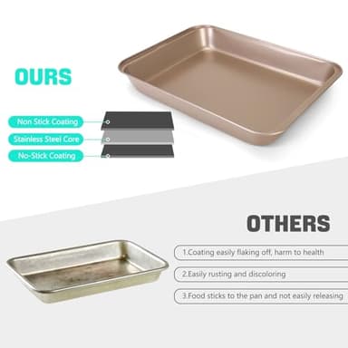 EsOfficce Cake Pan With Lid, 9x13 Inch Rectangular Cake Pan with Wide Handles, Nonstick Bakeware Baking Pan With Lid and Handle, Black - Image 8