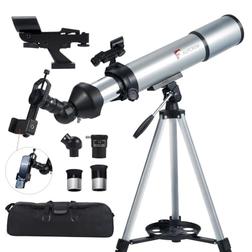 Telescope for Kids Adults 80mm Aperture 600mm Refractor Telescopes High Magnification Astronomical Telescope for Beginner, Telescopio with Phone Adapter Carrying Bag Tripod