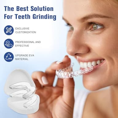 NOIKO Mouth Guard for Grinding Teeth at Night, Mouth Guard for Clenching Teeth at Night Upgraded Material, Night Guards for Teeth Grinding, Anti Grinding Guard for Adult with 6 Cleaning Tablets - Image 2