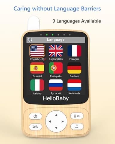 HelloBaby Monitor with Camera and Audio,4" IPS Portable Screen Video Baby Monitor with 26Hrs Battery Life No WiFi,Remote Pan-Tilt-Zoom Camera with Night Vision,2-Way Talk and 1000ft Range - Image 6