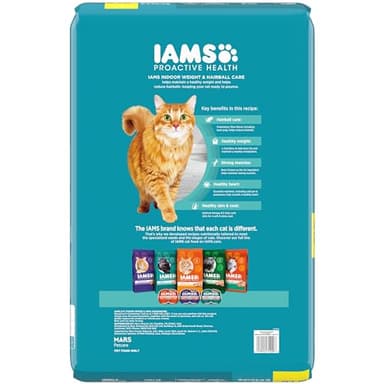 IAMS Proactive Health Indoor Weight Control & Hairball Care Adult Dry Cat Food, Chicken & Turkey Recipe, 16 lb. Bag - Image 2