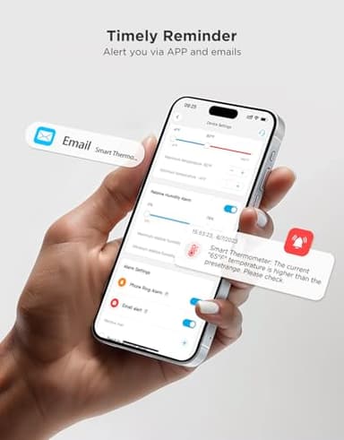 GoveeLife 2.0 WiFi Hygrometer Thermometer 3 Pack, Smart Humidity Temperature Sensor with App Notifications, 2-Year Free Data Storage Export, Temperature Humidity for Bedroom, Wine Cellar, Basements - Image 5