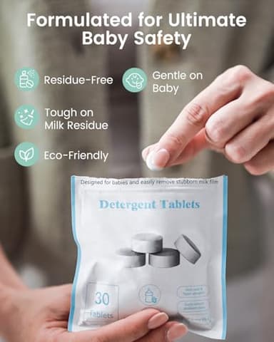 GROWNSY Official Detergent Washing Tablets - 130 PCS, Compatible with Momcozy Baby Bottle Washers - Image 3