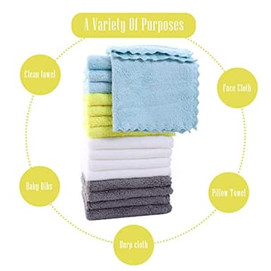 Cute Castle Ultra-Soft Baby Washcloths, 16 Pack - 9" by 9", Gentle on Sensitive Skin for Face and Body, Plush, Super Absorbent Wash Clothes for Girls and Boys - Image 7