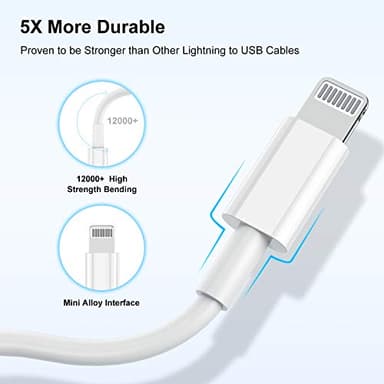 Long iPhone 12 13 14 Fast Charger Cable 10ft,[Apple MFi Certified] USB C to Lightning Cable,Type C Port Support Apple Charging Cord for iPhone 14 Pro/14/13 Pro/12 Pro Max/12 Mini/11 Pro/XS/XR/iPad. - Image 6