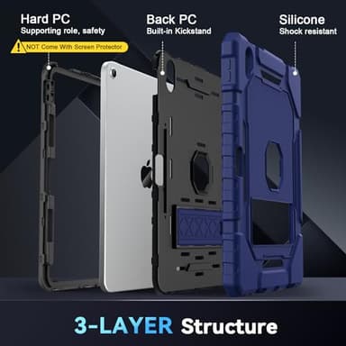 Grifobes for iPad A16 Case 11th Generation 11 inch 2025 / iPad 10th Generation Case 10.9 inch 2022, Heavy Duty Military Grade Shockproof Cover with Pencil Holder for i Pad 11/10 Gen (Navy Blue) - Image 6