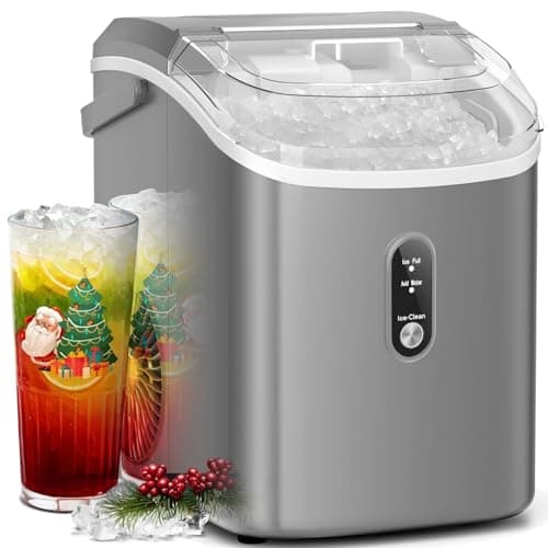 Ice Makers Countertop with Soft Chewable Pellet Ice, Pebble Ice Maker Machine with Self-Cleaning, 22Lbs/24Hrs, One-Click Operation, Ice Basket/Ice Scoop for Home/Office/Bar/Party - Image 1