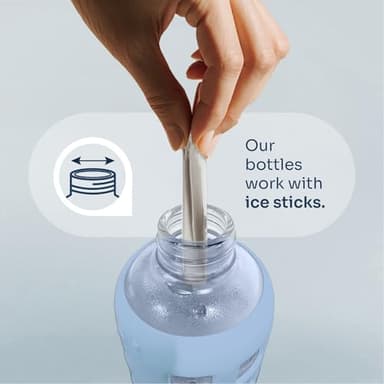 purifyou 40oz / 32oz / 22oz / 12oz Borosilicate Glass Water Bottle with Time & Volume Markers, Silicone Sleeve, Stainless Steel Lid | Reusable Glass Bottle for Water & Juice (22oz Ice Blue) - Image 5