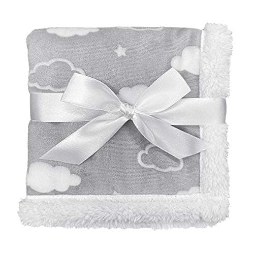 American Baby Company Heavenly Soft Chenille Sherpa Security Blanket, Gray, 14" X 14", Warm and Cozy for Boys and Girls - Image 1