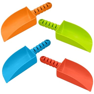 4E's Novelty 4 Pack Beach Shovels 8 Inch, Heavy Duty Plastic Sand Shovel for Kids, - Great for Planting Gardening Shovels for Toddlers, Outdoor Digging Sandbox Toys, Easter Basket Stuffers - Image 9