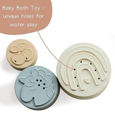 Moonkie Stacking Cups Toy, Fun Educational Baby Toys Silicone Soft Teething Toy, Age 6+ Months, 7 Piece Set - Image 7