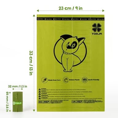 YORJA Dog Poop Bags Rolls, 720 Pet Waste Bags, 100% Leak Proof Extra Thick and Strong Corn Starch Blend - Image 5