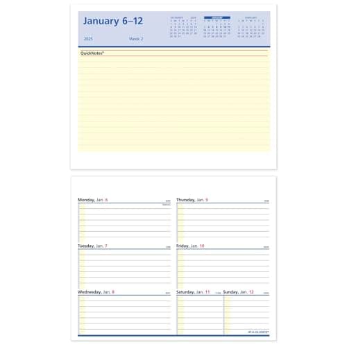 AT-A-GLANCE 2025 Desk Calendar Refill, Weekly, 5-1/2" x 7", Flip-A-Week with QuickNotes (SW7065025) - Image 1