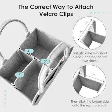 HIPHOP PANDA 2-Pack Diaper Caddy Organizer - Nursery Storage Bin & Car Organizer for Diapers, Wipes, and Baby Essentials - Dual-Color Solid Set (Grey/Oatmeal), Regular Size - Image 2