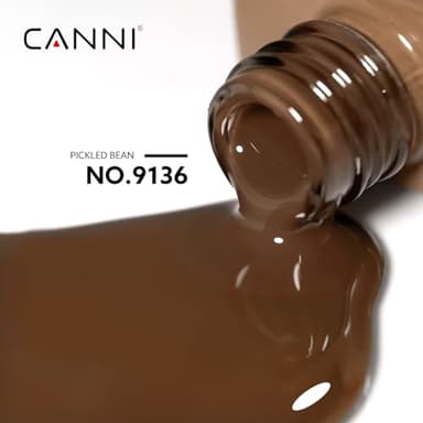 CANNI Brown Fall Gel Nail Polish, Chocolate Brown Gel Polish for Fall Winter Color, High Gloss Soak Off U V, French Nail Manicure Salon DIY - Image 2