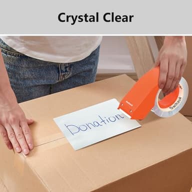 1.88 in x 66.6 YDs Clear Heavy Duty Packing Tape with Dispenser, Strong & Durable Shipping Tape, Packaging Tape, Packing Tape Dispenser for Packing Boxes, Moving Supplies, Shipping and Mailing - Image 6