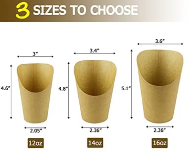 CAMKYDE 50 Pcs French Fries Holder, 12oz Disposable Paper French Fry Cups Charcuterie Cups for all Occasions (12oz) - Image 2