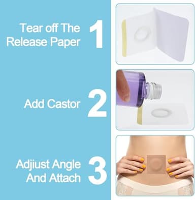 50pcs Disposable Castor Oil Pack Wrap Belly Button(Oil Not Included),Self-Adhesive Highly Absorbent Castor Oil Wrap Organic Cotton Easy to Use,Skin Color - Image 4