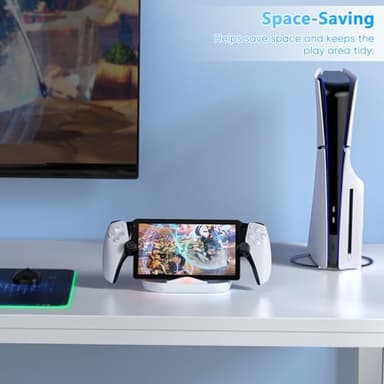 FASTSNAIL Charging Stand for PS Portal Compatible with Hard/Soft Cover, RGB Charge Station for TPU/EVA/Silicone Protective Case When Charging, Charge Holder for PlayStation 5 Portal (White) - Image 7