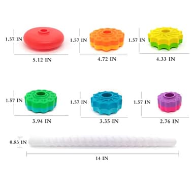 LBAIBB (1 PCS Spinning Stacking Toy,Spin Toy for Toddlers 1-3,Sensory Toys for Toddlers 1-3,Rainbow Spin Tower,Autism Spin Stack Toys,Suitable for Gifts for Boys and Girl - Image 2