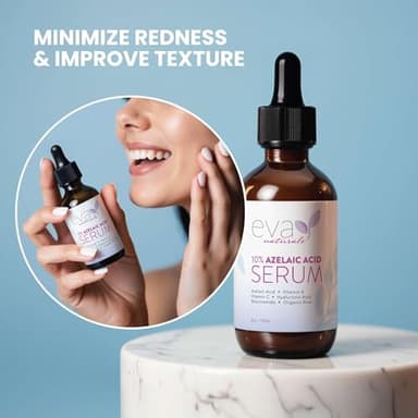 Eva Naturals Azelaic Acid Serum for Face – Niacinamide, Hyaluronic Acid, Vitamins A+C+E – Redness Relief, Dark Spots, Uneven Skin Tone, Texture, Pores, Topical Booster for Clearer, Smoother Skin, 2oz - Image 6