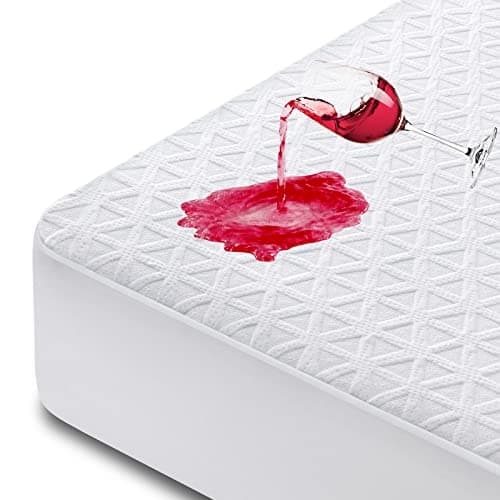 Premium Waterproof Mattress Protector California King Size, Breathable Bed Cover 3D Air Fabric Cooling Mattress Pad Cover Smooth Soft Noiseless Washable, 8''-21'' Deep Pocket (White) - Image 1
