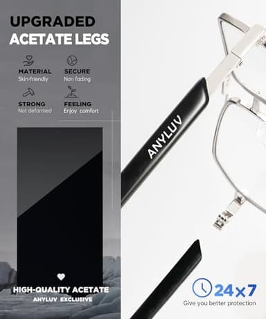 ANYLUV Blue Light Glasses Men/Women, Blue Light Blocking Glasses, Computer Screen Blocker Eyes Protection Glasses - Image 3