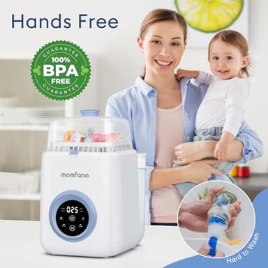 MOMFANN Baby Bottle Washer-19 Min Rapid Wash, Sterilizer and Dryer, All-in-One Cleaner, Bottles, Pump Parts & Baby Essentials for New Parents Gift, Replaces Hand Washing - Image 8