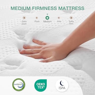 Novilla Twin Mattress, 10 Inch Hybrid Mattress in a Box, Gel Infused Memory Foam and Pocket Coils Innerspring for a Comfortable Sleep, Pillow Top Twin Size, Medium Firm - Image 5