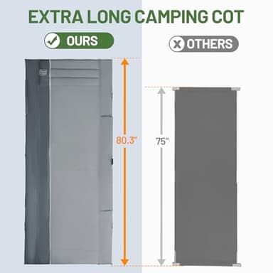 Timber Ridge Extra Wide Heavy Duty Camping Cot for Adult, Easy Set Up Oversized Sleeping Cot with Carry Bag for Camping, Travel and Outdoors, Support up to 450lbs - Image 2
