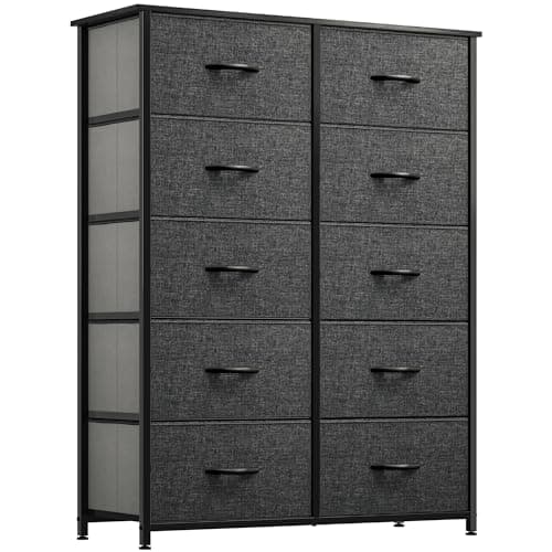 YITAHOME 10 Drawer Dresser - Fabric Storage Tower, Organizer Unit for Bedroom, Living Room, Hallway, Closets - Sturdy Steel Frame, Wooden Top & Easy Pull Fabric Bins - Image 1