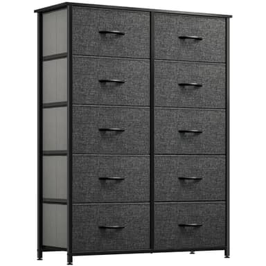 YITAHOME 10 Drawer Dresser - Fabric Storage Tower, Organizer Unit for Bedroom, Living Room, Hallway, Closets - Sturdy Steel Frame, Wooden Top & Easy Pull Fabric Bins - Image 1