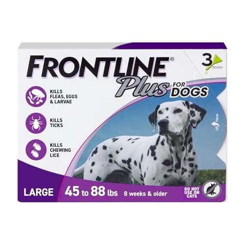 FRONTLINE Plus Flea and Tick Treatment for Large Dogs Up to 45 to 88 lbs. 3 Treatments - Image 1