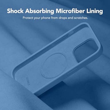 GONEZ for iPhone 14 Pro Case, Compatible with Magsafe, with Screen Protector + Camera Lens Protector, Soft Anti-Scratch Microfiber Lining, Shockproof Liquid Silicone Phone Cover, Lake Blue - Image 7