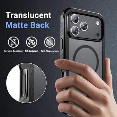 jaroco Magnetic for iPhone 17 Pro Max Case, [Compatible with MagSafe][Military Grade Drop Protection][Heavy Duty Protection][Non-Slip][Shockproof] 2-Layer Durable Bumper Phone Case 6.9''-Black - Image 5