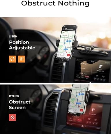 LISEN CD Phone Holder for Car iPhone 17 Adjustable CD Slot Phone Mount Holder Sturdy Cell Phones Holders for Your Car Accessories for Samsung Galaxy S25 S24 iPhone 16 15 Pro Max All Phones - Image 4