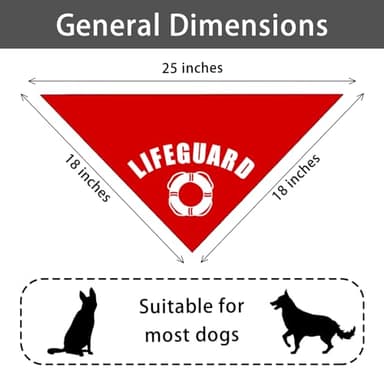 Lifeguard Dog Bandana Funny Cute Pet Dog Cat Bandana Red Dog Bandana Photo Prop Pet Scarf Decorations Accessories for Dog Lovers Owner Gift - Image 2