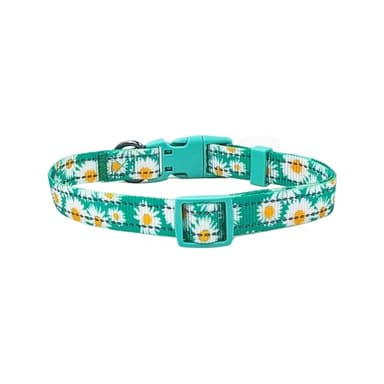 Olahibi Floral Pattern Dog Collar, Pretty Daisy Print, Durable Nylon with Reflective Stripes, Adjustable Length, for Large Dogs.(Large, Green Daisy) - Image 2